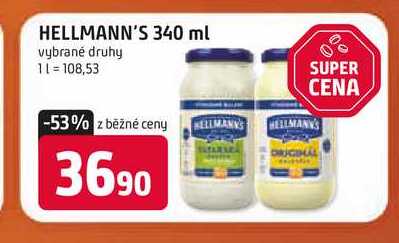 Hellmann's tatarská omáčka, majonéza 340ml, vybrané druhy