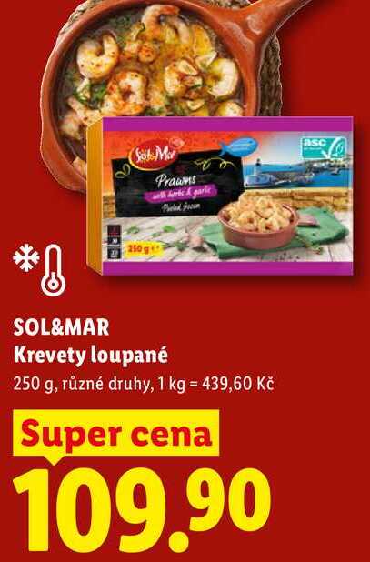SOL&MAR Krevety loupané, 250 g
