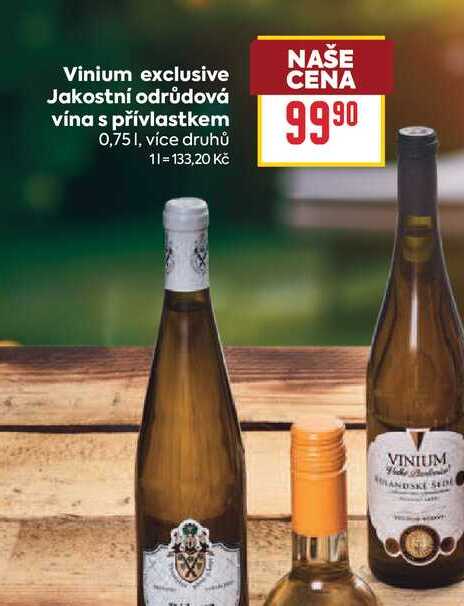 Vinium exclusive Jakostní odrůdová vína s přívlastkem 0,75l