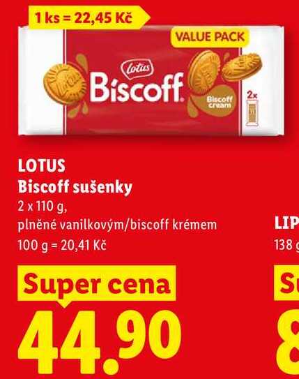 LOTUS Biscoff sušenky, 2x 110 g