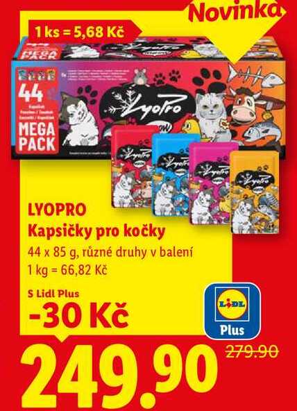 LYOPRO Kapsičky pro kočky, 44x 85 g