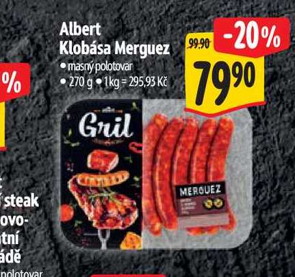  Albert Klobása Merguez  270 g