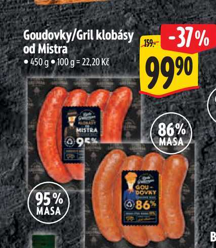 Goudovky/Gril klobásy od Mistra 450 g  