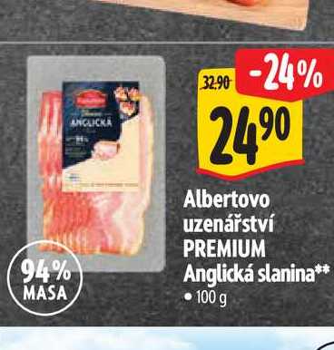  Albertovo uzenářství PREMIUM Anglická slanina 10 0g