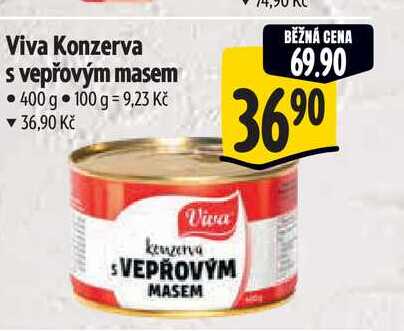 Viva Konzerva s vepřovým masem 400 g  