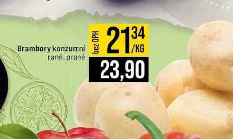 Brambory konzumní raně, prané 1kg