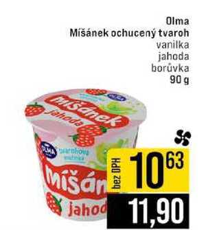 Olma Mišánek ochucený tvaroh vanilka jahoda borůvka 90 g