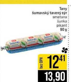 Tany šumavský tavený sýr Samavik smetana šunka pikant 90 g