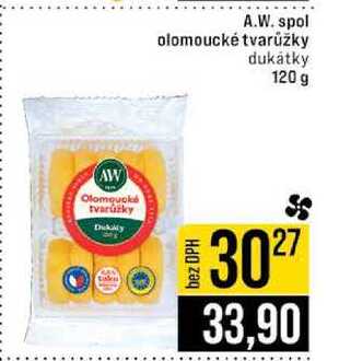 A.W. spol olomoucké tvarůžky dukátky 120 g 