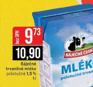 Báječné trvanlivé mléko polotučné 1,5% 1l