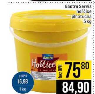 Gastro Servis hořčice plnotučná 5 kg