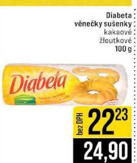 Diabeta věnečky sušenky kakaovė žloutkové 100 g