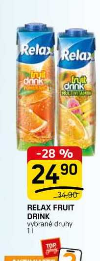 RELAX FRUIT DRINK vybrané druhy 1l