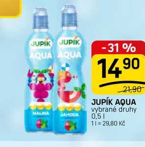 JUPÍK AQUA vybrané druhy MALINA JAHODA 0,5l