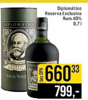 Diplomático Reserva Exclusiva Rum 40% 0,7l