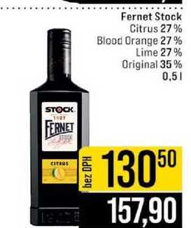 Fernet Stock Citrus 27% Blood Orange 27% Lime 27% Original 35% 0,5l v akci