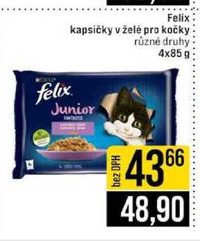 Felix kapsičky v želé pro kočky různé druhy 4x85 g 