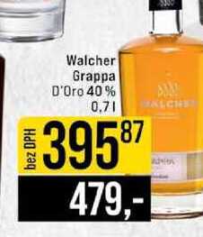Walcher Grappa D'Oro 40% 0,7l