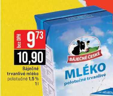 Báječné trvanlivé mléko polotučné 1,5% 1l