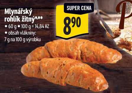 Mlynářský rohlík žitný, 60 g