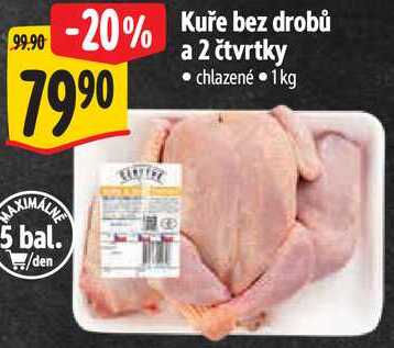 Kuře bez drobů a 2 čtvrtky, 1 kg