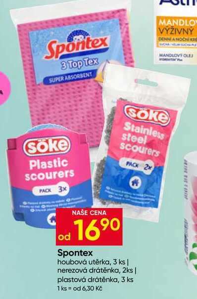 Spontex houbová utěrka, 3 ks 