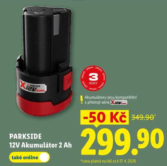 PARKSIDE 12V Akumulátor 2 Ah 