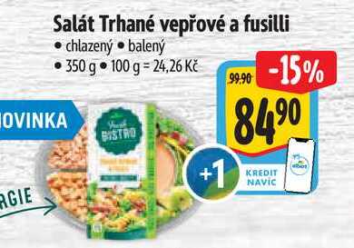 Salát Trhané vepřové a fusilli, 350 g