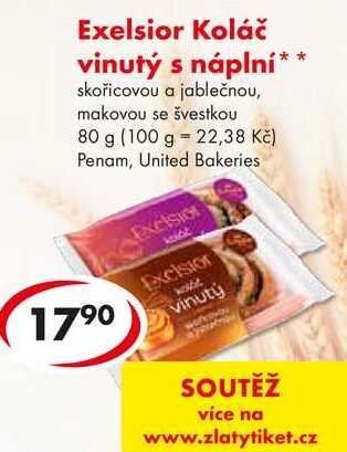 Exelsior Koláč vinutý s náplní, 80 g 
