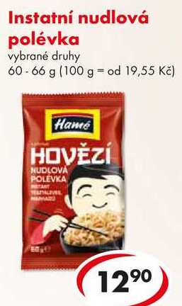 Instatní nudlová polévka, 60-66 g 