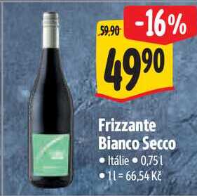 Frizzante Bianco Secco, 0,75 l