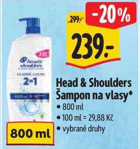 Head & Shoulders Šampon na vlasy, 800 ml