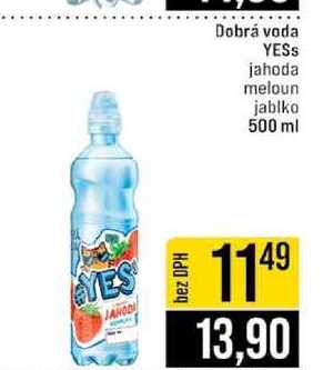 Dobrá voda YESS jahoda meloun jablko 500 ml 
