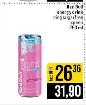Red Bull energy drink ping sugarfree green 250 ml 