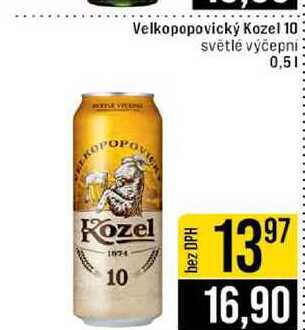 Velkopopovický Kozel 10 světlé výčepní 0,5l 