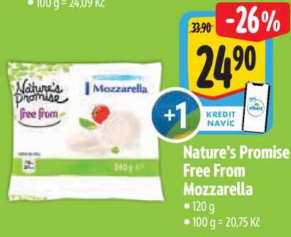 Nature's Promise Free From Mozzarella, 120 g  