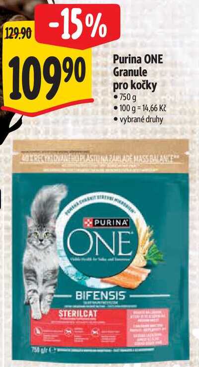 Purina ONE Granule pro kočky, 750 g 