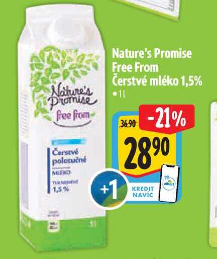  Nature's Promise Free From Čerstvé mléko 1,5% 1 l