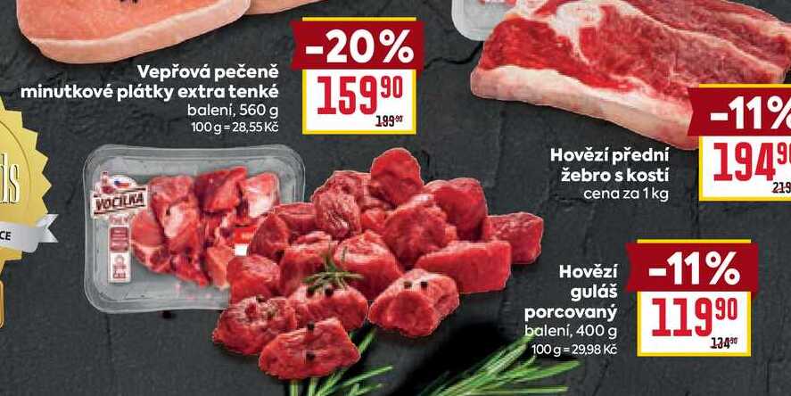 Hovězí guláš porcovaný balení, 400 g  