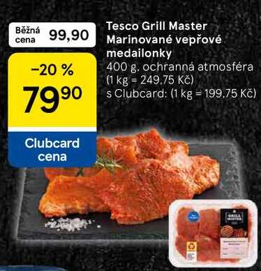 Tesco Grill Master Marinované vepřové medailonky, 400 g  