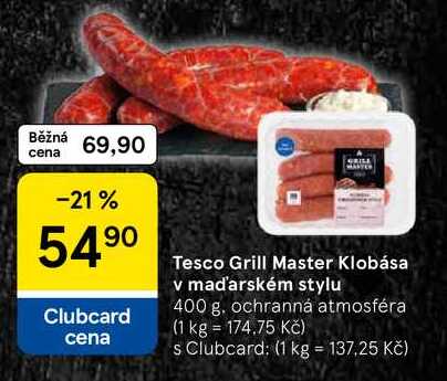 Tesco Grill Master Klobása v maďarském stylu, 400 g 
