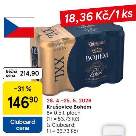Krušovice Bohém, 8x 0.5 l