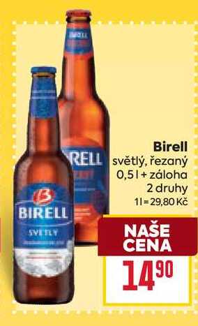 Birell světlý, řezaný 0,5l