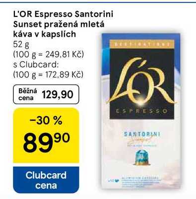 L'OR Espresso Santorini Sunset pražená mletá káva v kapslích, 52 g  