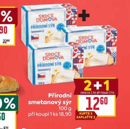 Přírodní smetanový sýr  100 g 