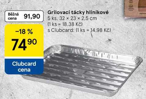 Grilovací tácky hliníkové, 5 ks, 32 x 23 x 2.5 cm  