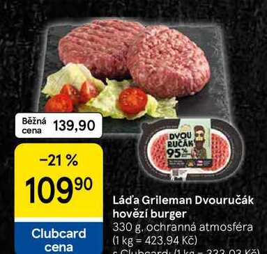 Lád'a Grileman Dvouručák hovězí burger, 330 g