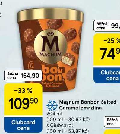 Magnum Bonbon Salted Caramel zmrzlina, 204 ml  