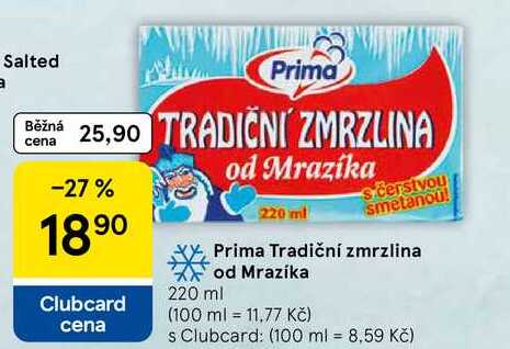 Prima Tradiční zmrzlina od Mrazíka, 220 ml 