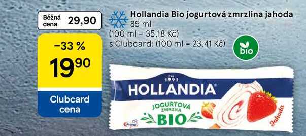Hollandia Bio jogurtová zmrzlina jahoda, 85 ml  